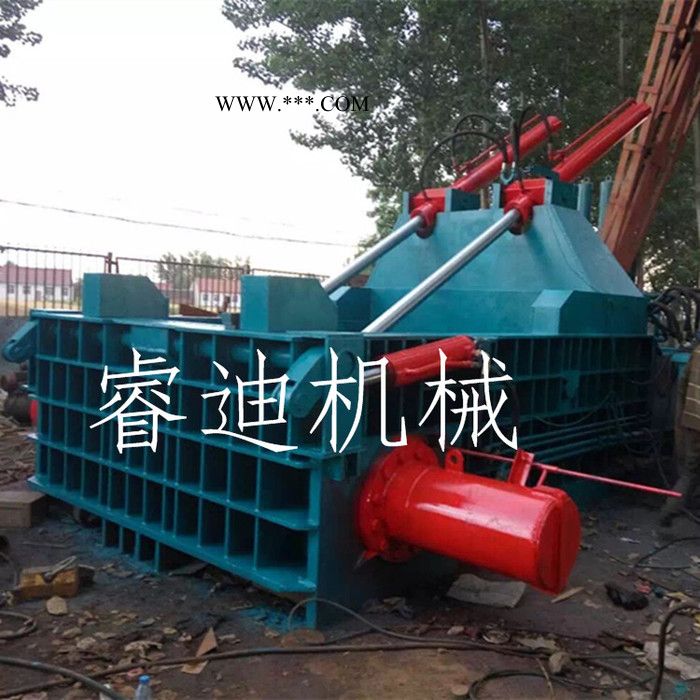 睿迪牌废旧汽车壳压块机 铁粉铝粉金属压块机 废旧铁皮压块成型机视频图8