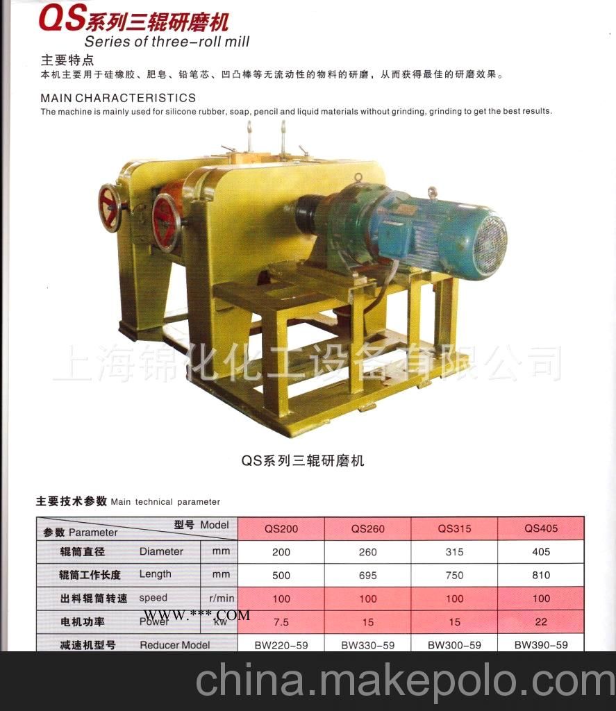 QS200三辊研磨机—用于硅橡胶、肥皂、铅笔芯等物料的研磨图2