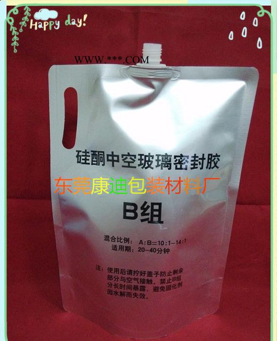 铝箔吸嘴袋2.5L硅酮中空玻璃密封胶水包装袋_自立袋图2