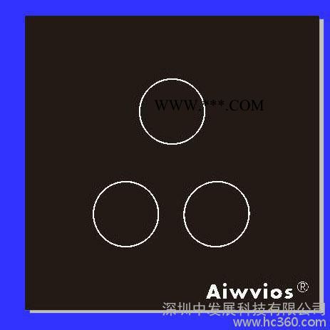 供应aiwvios钢化玻璃触摸开关3路图2