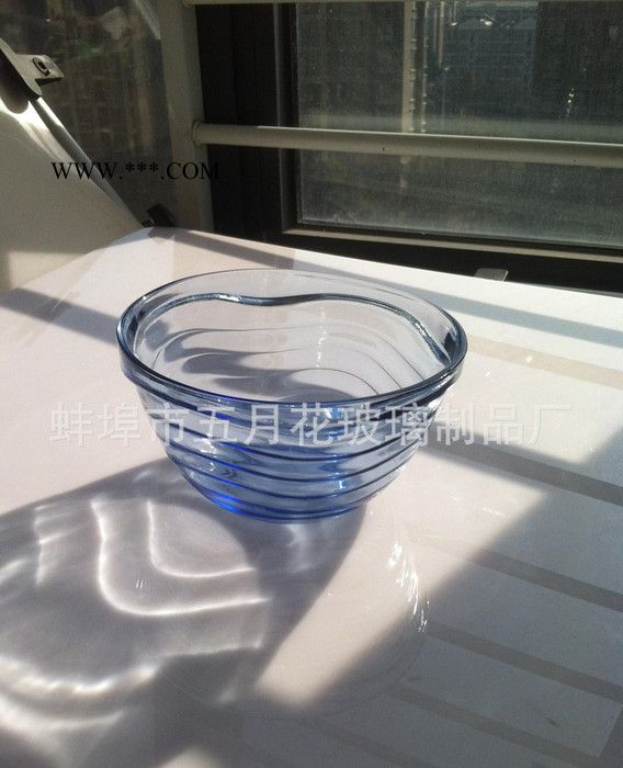 蓝色料 碗 钢化玻璃制品 工厂批量定制图1