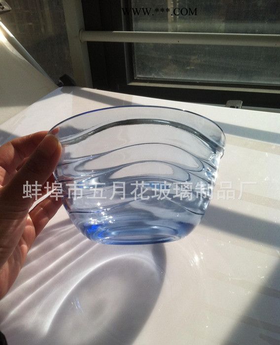 蓝色料 碗 钢化玻璃制品 工厂批量定制图2