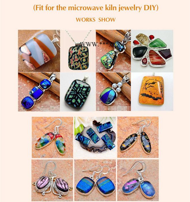 乐铭鑫1707003 DIY工具微波窑炉热熔DIY创意手工饰品材料中空玻璃7色圆心熔化玻璃片正方形图4