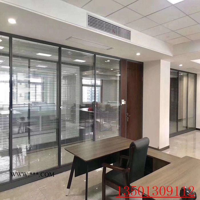 双面钢化玻璃夹百叶隔断墙隔间多用于办公室玻璃隔断墙百叶墙图2