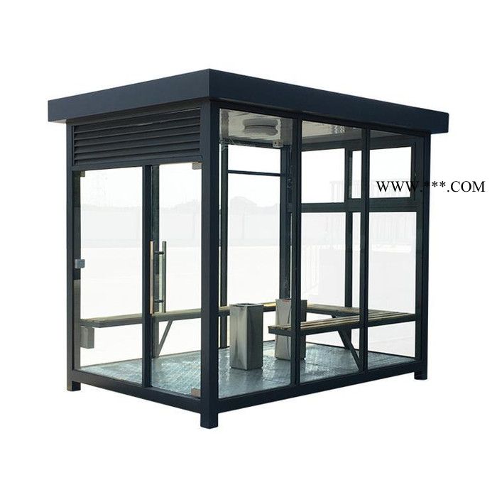 方元浩宇 庆阳 公共移动钢结构钢化玻璃休息亭 吸烟区 定制吸烟亭