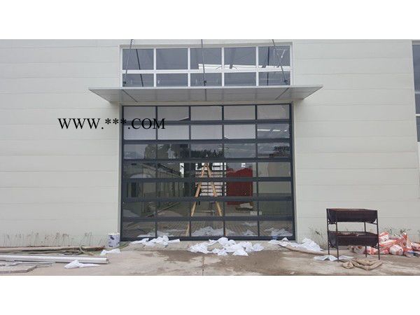 深圳4S店常规透视提升门铝合金边框加强筋钢化玻璃翻板门图3