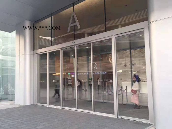 嘉兴玻璃门铝合金型材自动门移门黑钛不锈钢浴室夹丝钢化玻璃门图8