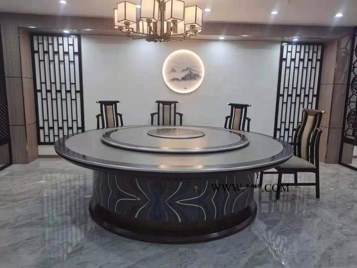 钢化玻璃电动餐桌 钢化玻璃导磁电动圆桌 玻璃火锅桌图4