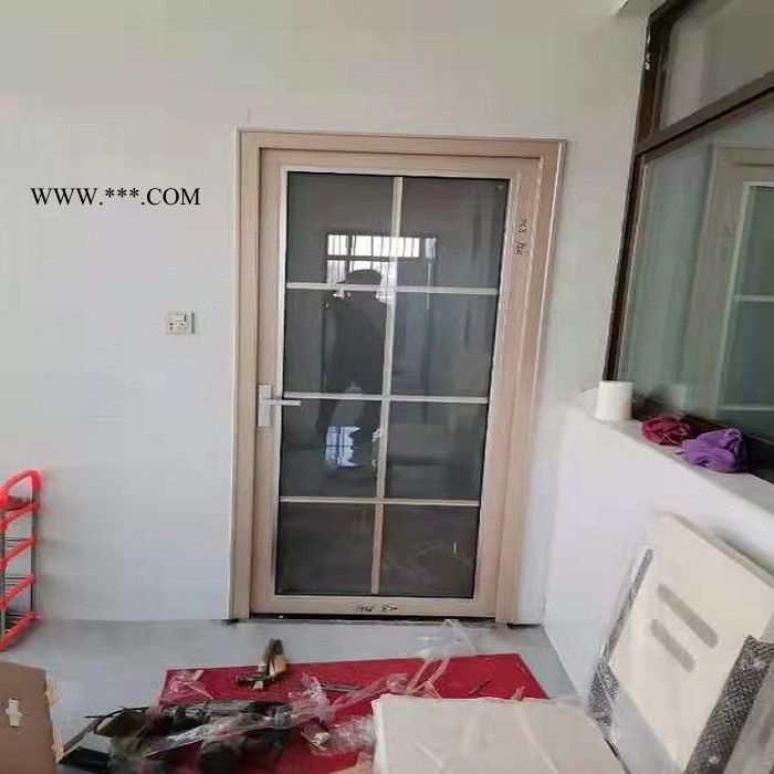 钛镁合金钢化玻璃门 铝合金折叠门生产厂家图2