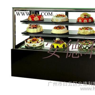 供应安德利 B型冷柜 直角透明蛋糕柜款式 钢化玻璃冷柜 木质面包柜 木纹色冷柜
