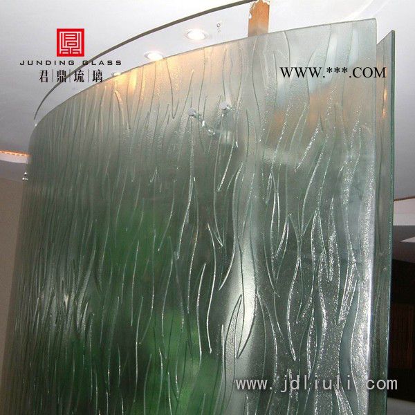 耀华艺术玻璃厂家供应热熔玻璃/水幕墙玻璃/叠纹玻璃图2