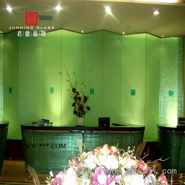 耀华艺术玻璃厂家供应热熔玻璃/水幕墙玻璃/叠纹玻璃图4