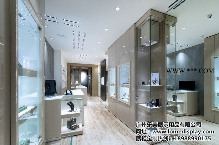 乐美展示LM-ZB-201高端珠宝玻璃展柜店铺设计时尚大气超清钢化玻璃流水柜背柜高柜图4