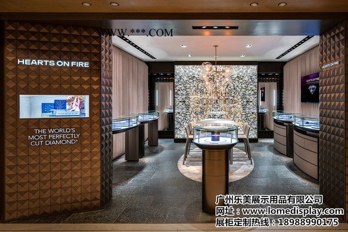 乐美展示LM-ZB-201高端珠宝玻璃展柜店铺设计时尚大气超清钢化玻璃流水柜背柜高柜图1