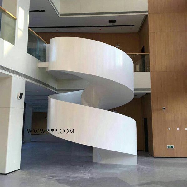 钢化玻璃弧形楼梯公寓复式钢木楼梯图2