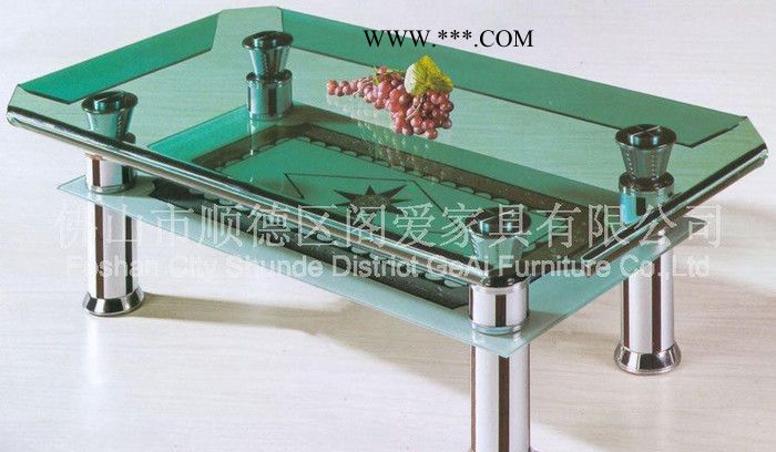 小额四边弯玻璃茶几 时尚客厅热弯茶几 五金脚配件图2