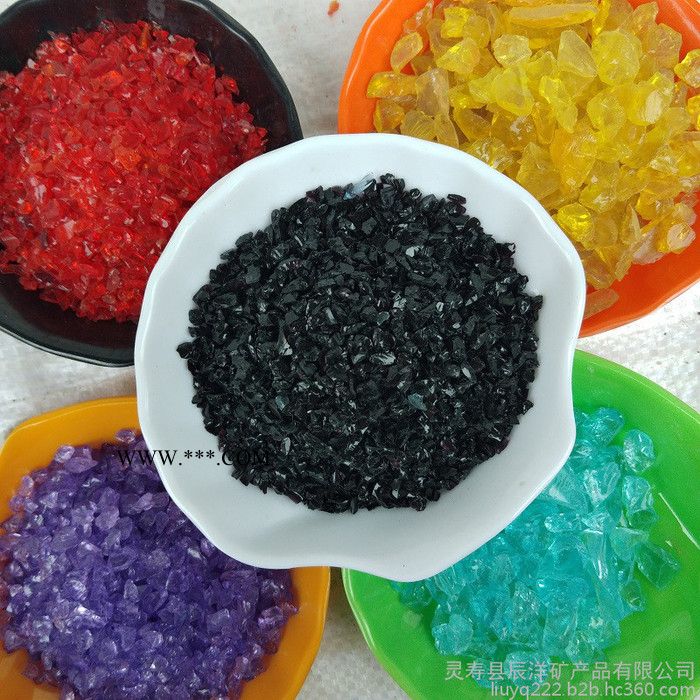 供应30-60目玻璃砂  红色玻璃砂 染色玻璃砂图2