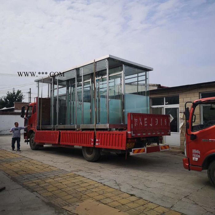 防弹岗亭 门卫玻璃岗亭 加厚玻璃 玻璃岗台图3