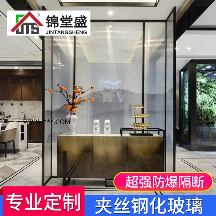 锦堂盛沙河玻璃城加工定制夹丝玻璃 酒店商业写字楼夹胶玻璃图7