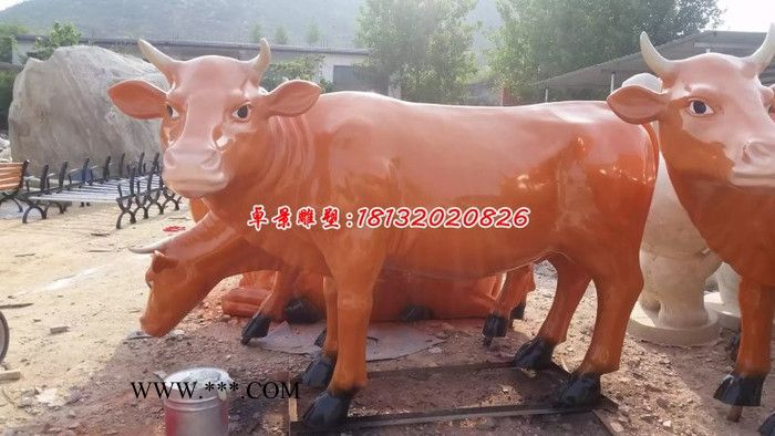 玻璃钢牛雕塑，玻璃钢黄牛 (1)图4