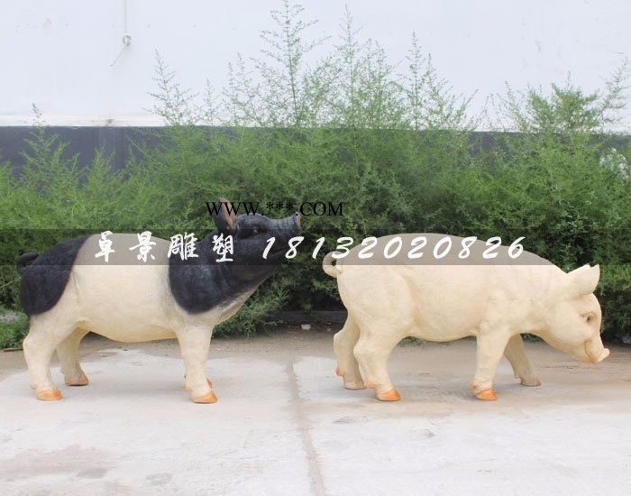 玻璃钢仿真猪 玻璃钢动物雕塑图3