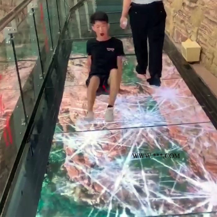 LED玻璃栈道屏 大型游乐玻璃桥屏 景区观光玻璃桥玻璃栈道-皓邦光电图3