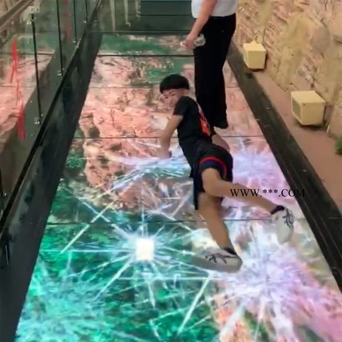 LED玻璃栈道屏 大型游乐玻璃桥屏 景区观光玻璃桥玻璃栈道-皓邦光电图5