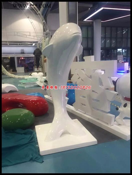 玻璃钢海豚，商场玻璃钢动物雕塑，玻璃钢动物图2