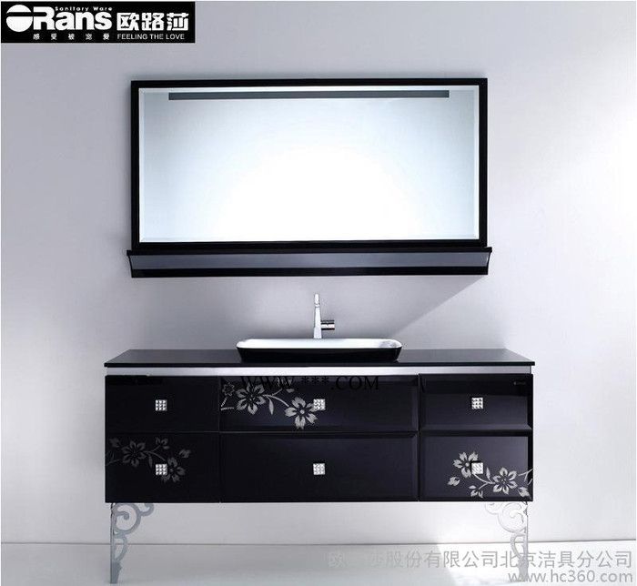 欧路莎 高端实木油漆纳米玻璃高防水浴室柜 BC9007图1
