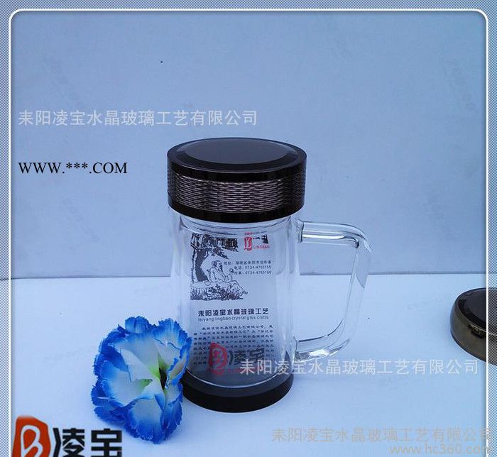 直销玻璃杯 真空玻璃办公杯 带手柄易清洗 泡茶专用 价格优惠图2