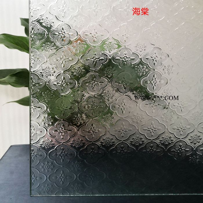 天鑫星 供应3MM海棠花玻璃5MM海棠花压花玻璃满洲窗定制隔断艺术玻璃图6