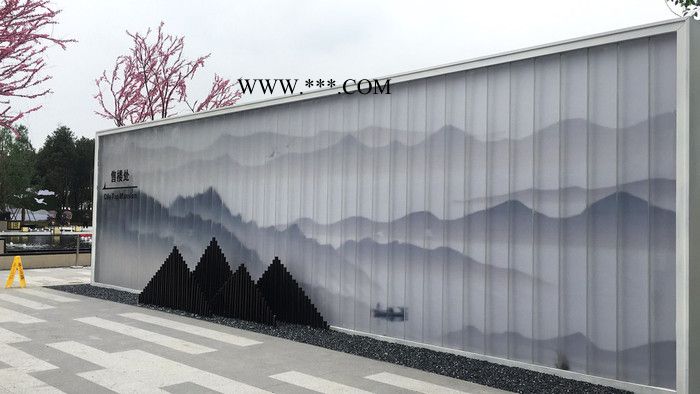 祥捷玻璃 U型玻璃  钢化U型玻璃 压花玻璃 山水画  高温釉面U型玻璃图7