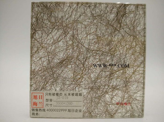 宣纸夹胶玻璃jz-018超长超大夹胶玻璃图2
