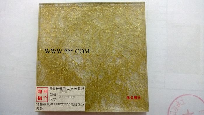 宣纸夹胶玻璃jz-018超长超大夹胶玻璃图3