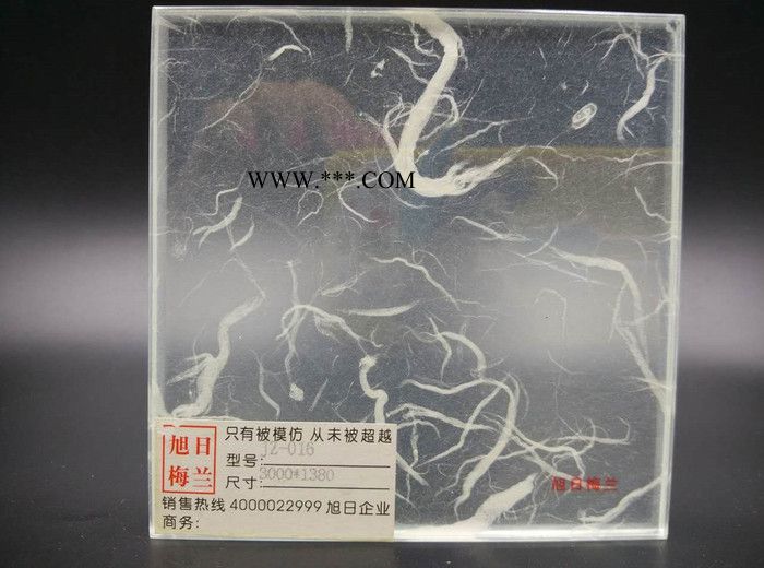 宣纸夹胶玻璃jz-018超长超大夹胶玻璃图4