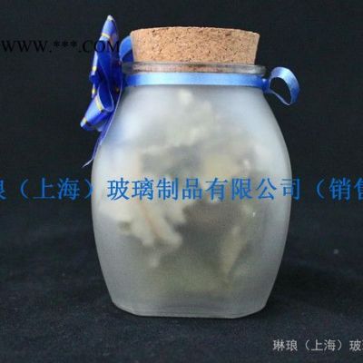 供应批发供应上海蒙砂玻璃罐 定制茶粉瓶，玻璃罐储物罐