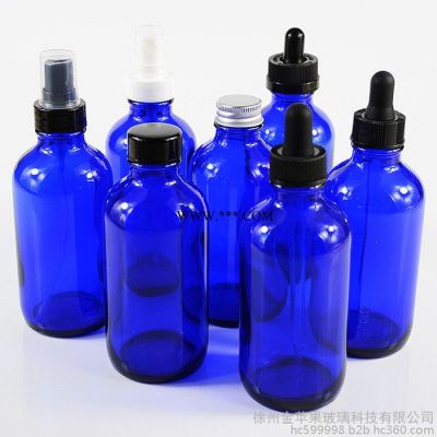 现货 金苹果 120ml 4OZ蓝色绿色波斯顿波士顿玻璃瓶，可加工定制，可喷涂蒙砂印刷烫金烫银等深加工