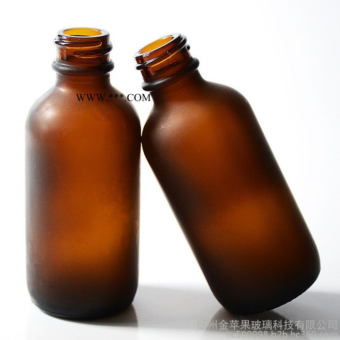 现货 金苹果 60ml 2OZ棕色茶色波斯顿波士顿玻璃瓶，可加工定制，可喷涂蒙砂印刷烫金烫银等深加工图3