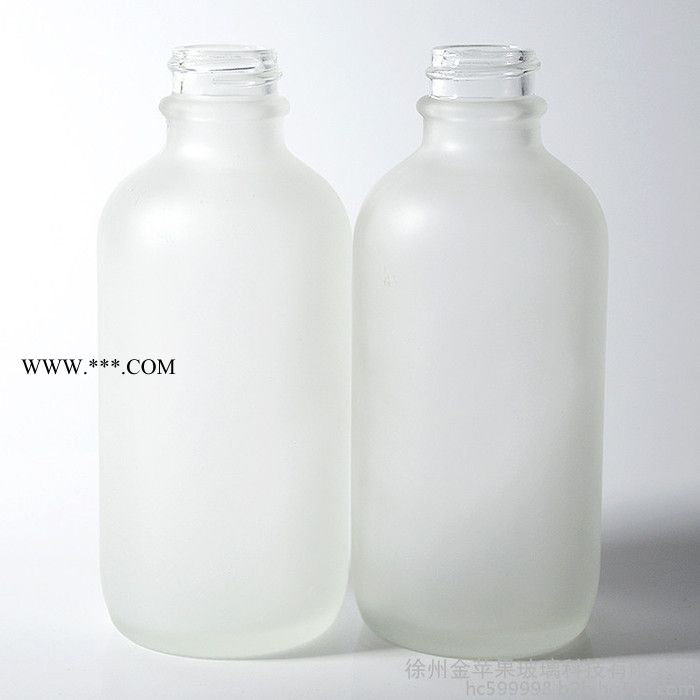现货 金苹果 120ml 4OZ透明波斯顿波士顿玻璃瓶，可加工定制，可喷涂蒙砂印刷烫金烫银等深加工图4