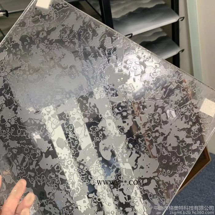 蚀刻玻璃定制 线条蒙砂玻璃 透光立体移门玻璃供应图5