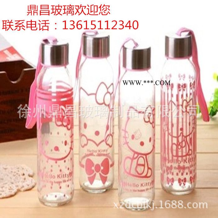 hello kitty玻璃水杯随手杯玻璃杯蒙砂杯直销图3