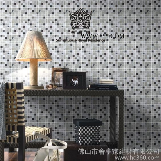 定制            蒙砂玻璃石材混拼马赛克砖现代简图1