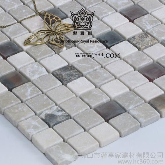 定制            蒙砂玻璃石材混拼马赛克砖现代简图2