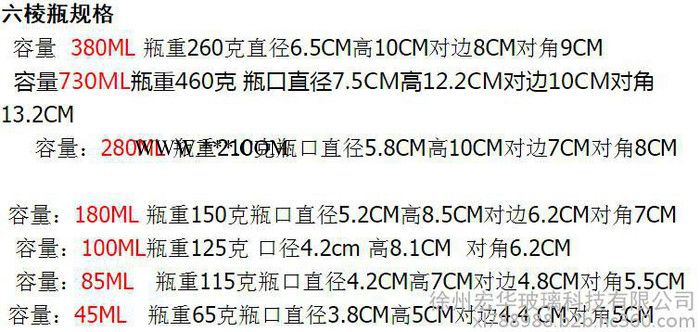 玻璃瓶六棱瓶烤花六棱瓶玻璃瓶蒙砂六棱瓶玻璃瓶生产定制图3