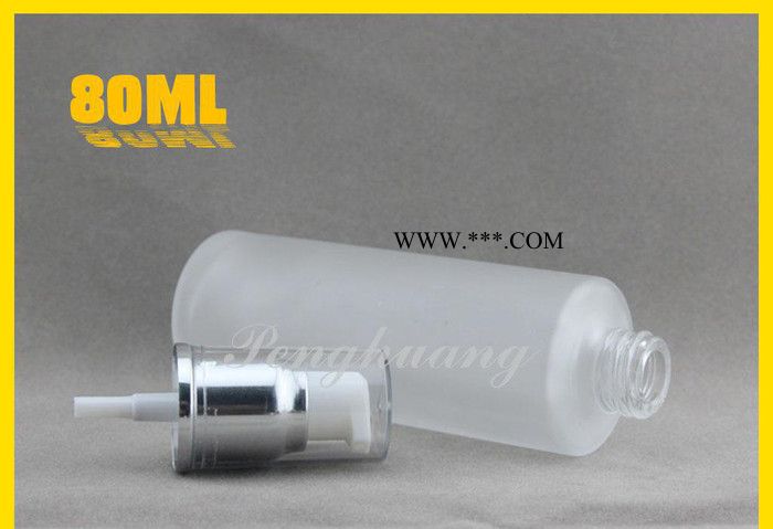 现货80ml蒙砂玻璃乳液瓶 化妆品包装套装玻璃瓶 蒙砂玻璃瓶图2