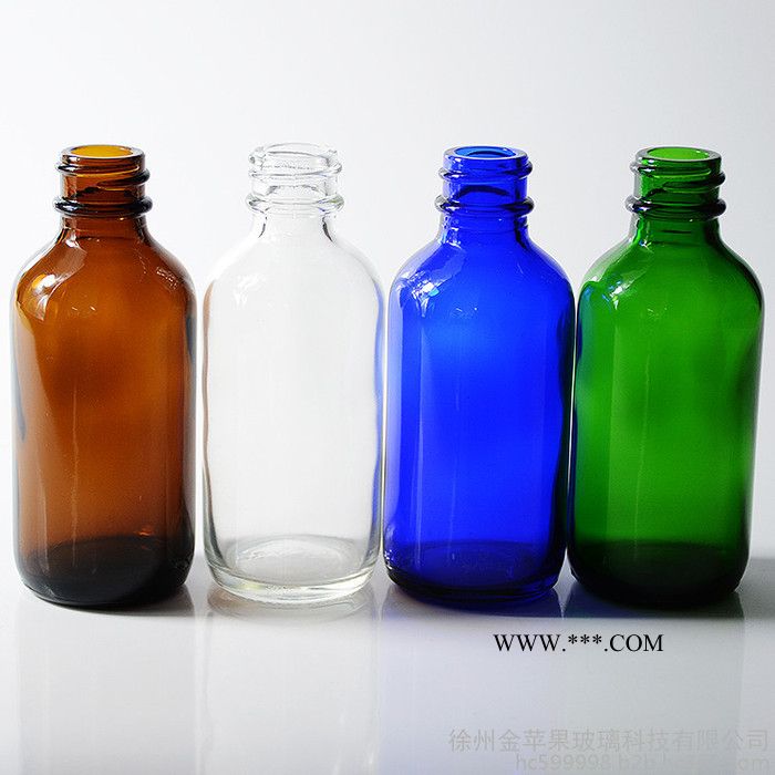 现货 金苹果 60ml 2OZ透明波斯顿波士顿玻璃瓶，可加工定制，可喷涂蒙砂印刷烫金烫银等深加工图6