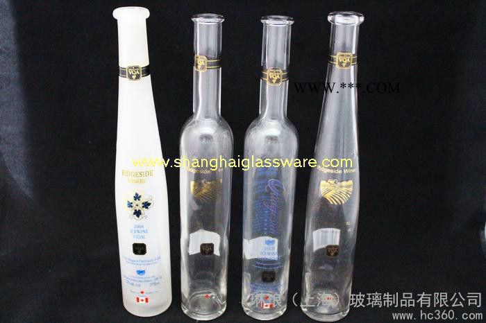 供应琳琅（上海）玻璃制品375ml冰酒瓶，蒙砂葡萄酒瓶酒瓶图1