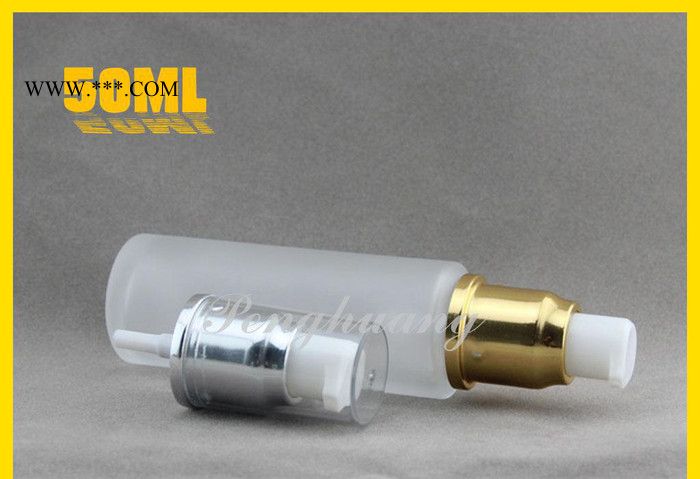 现货50ml蒙砂玻璃乳液瓶  化妆浦货 配套齐全喷漆丝印图2