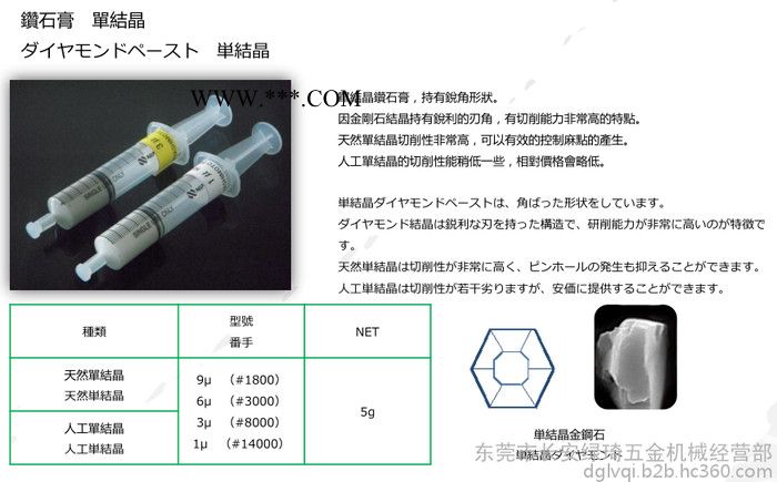 日本HASHIMOTO钻石膏研磨膏抛光膏1u3u6u9u单结晶多结晶原装图4