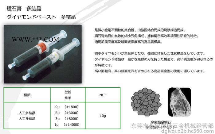 日本HASHIMOTO钻石膏研磨膏抛光膏1u3u6u9u单结晶多结晶原装图1